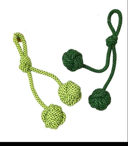 Polyester-Cotton Rope Ball Toy with Knot Handle