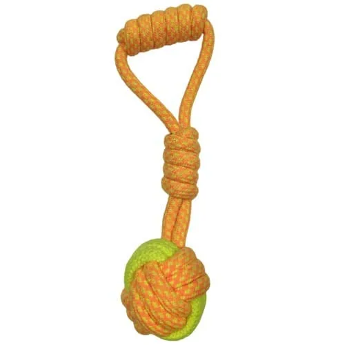 Polyester-Cotton Rope Ball with Handle Toy