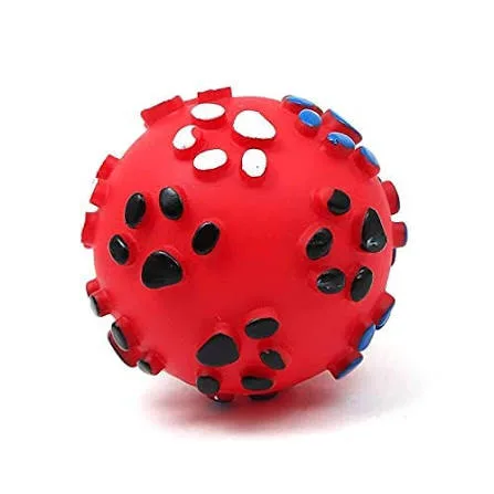 Squeaky Rubber Toy Ball with Paw