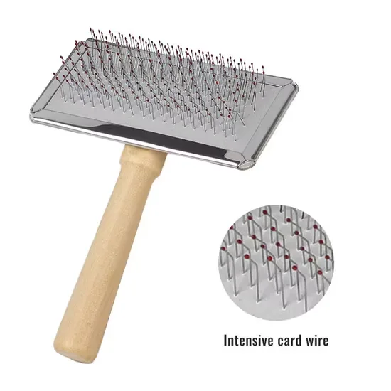 Wooden Handle Slicker Brush
