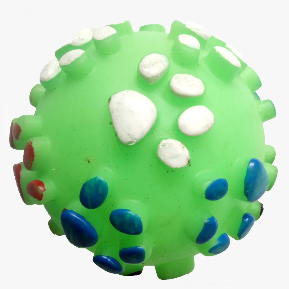 Squeaky Vinyl Toy Ball with Paw Engraved